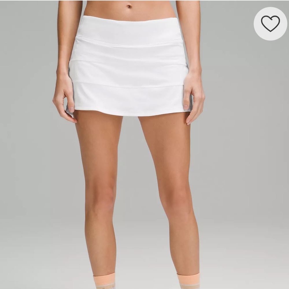 Lululemon white pace rival mid rise skirt size US 4 Tall